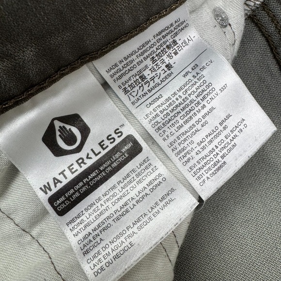 Levis 511 Jeans Mens 33x32 Green/Gray Slim Dark Wash Mid Rise Stretch Denim - Picture 11 of 14